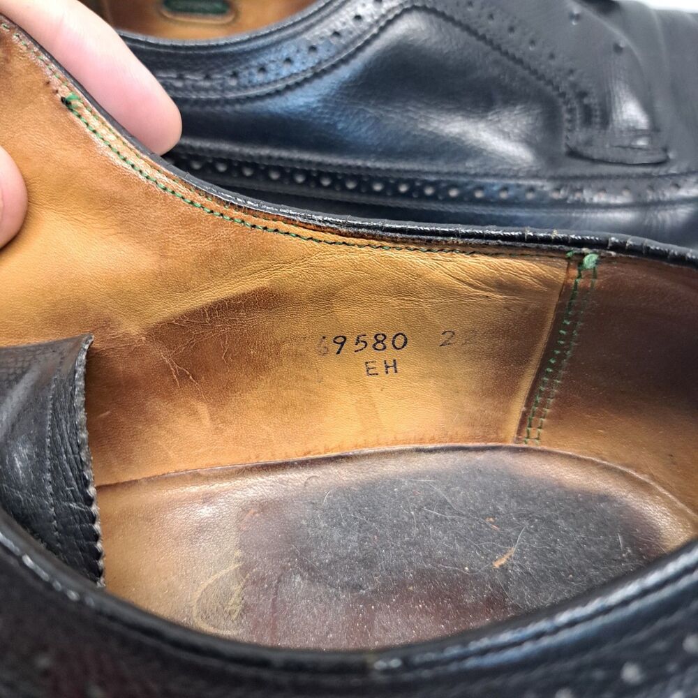 Vintage Florsheim Imperial Black Longwing EH Code V Cleat Men's 11D - Picture 8 of 11